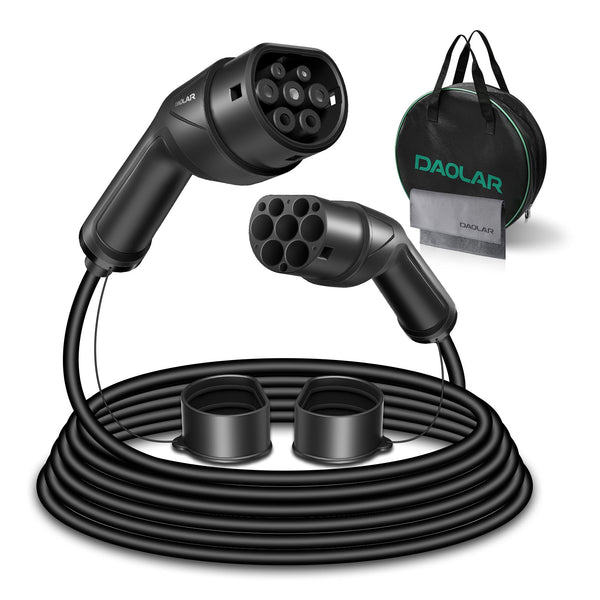Daolar Type 2 Charging Cable for all EV & PHEV 11KW 16A 3-Phase, 10M  Type 2 to Type 2 Car Charging Cable with Carry Bag