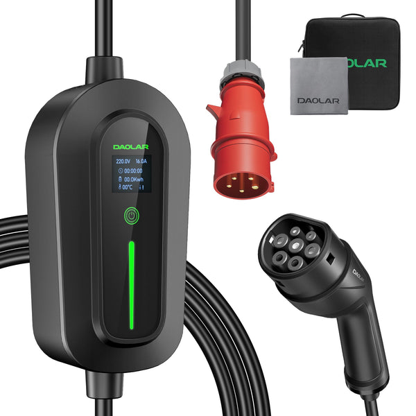 Daolar  Mobile Wallbox 11KW 3-Phase 16 A Type 2 charging cable for Electric Vehicles with CEE plug, 8H scheduled charging EV charging station