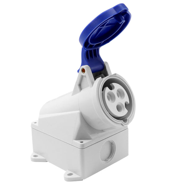 Daolar CEE 16A/32A Wall Socket for Home and Crafts, CEE Socket Wall 230 V, 3-Pin, 1Ph+N+PE, IP44, Blue