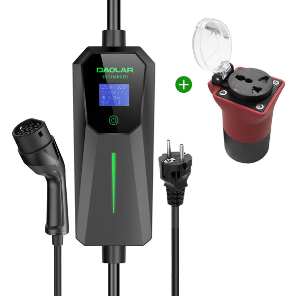 Daolar Type2 EV Charger 3.68KW 16A + Electric Vehicle Discharge Adapter