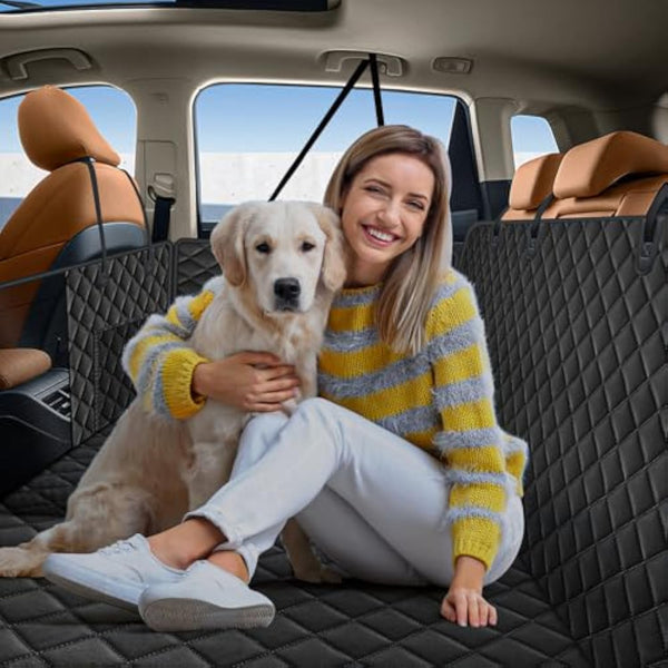 Daolar Dog Car Seat Cover for Back Seat, Waterproof Dog Car Seat Cover for Back Seat with Side Flap and Hard Bottom Holds 300lbs for Cars SUV